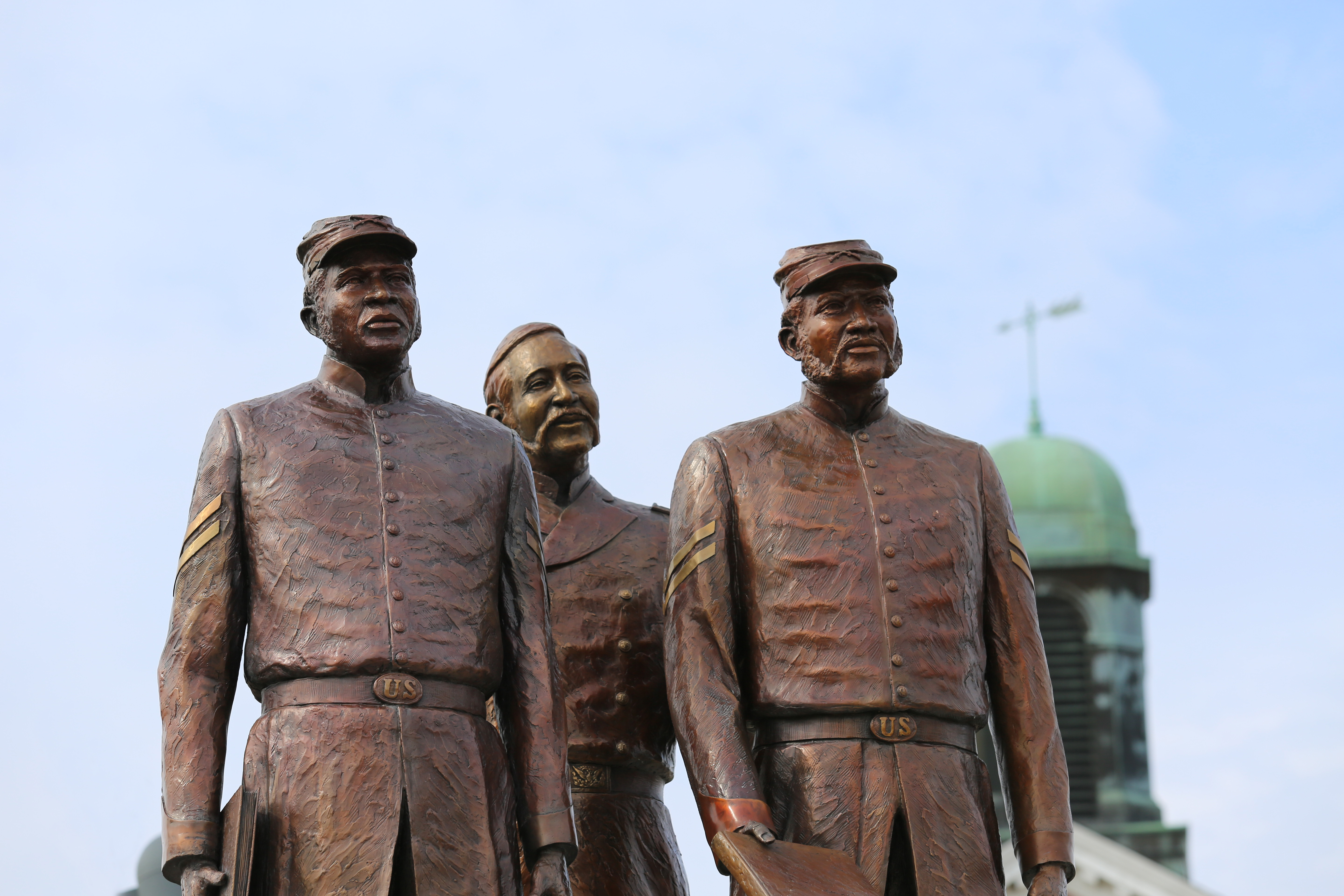 The Soldiers’ Memorial Plaza on Lincoln University of Missouri’s campus quadrangle pays artistic tribute to the vision of the men of the 62nd and 65th Regiments and the embodiment of their dream.