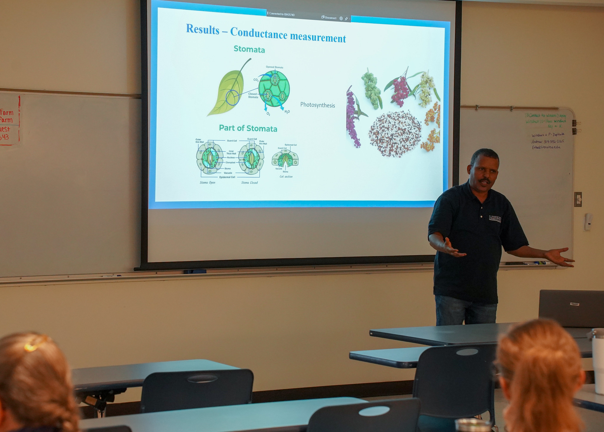 Dr. Ayele presents on moisture stress and nutrient management. 