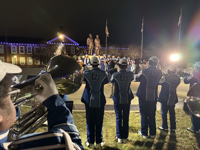 The Lincoln University band performs during the 2024 LU Holiday Extravaganza.