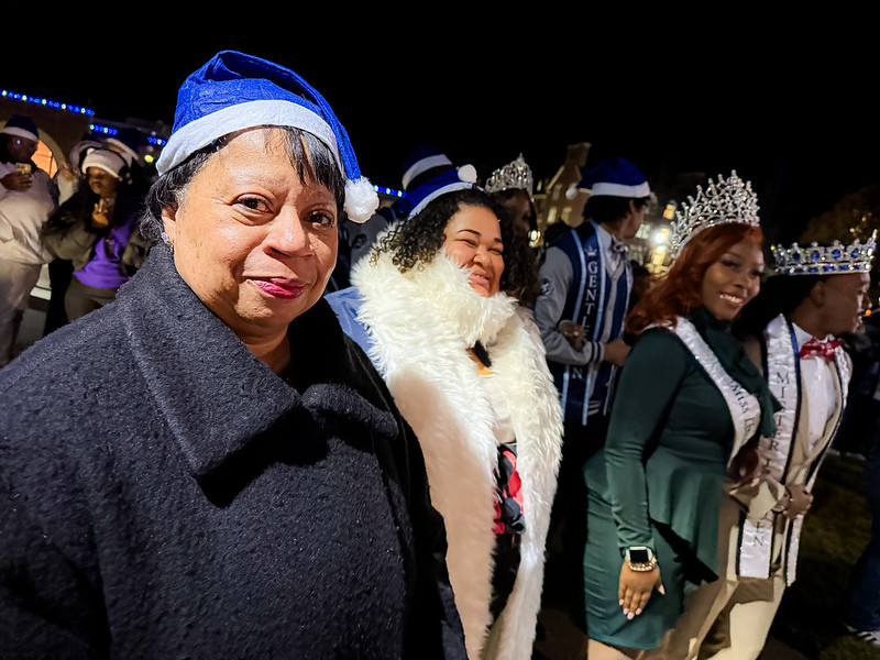 Participants await the tree lighting ceremony during the LU Holiday Extravaganza 2024.