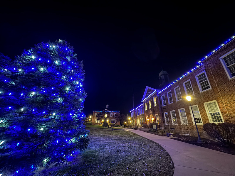 The Lincoln University tree is lit during the 2024 Holiday Extravaganza.