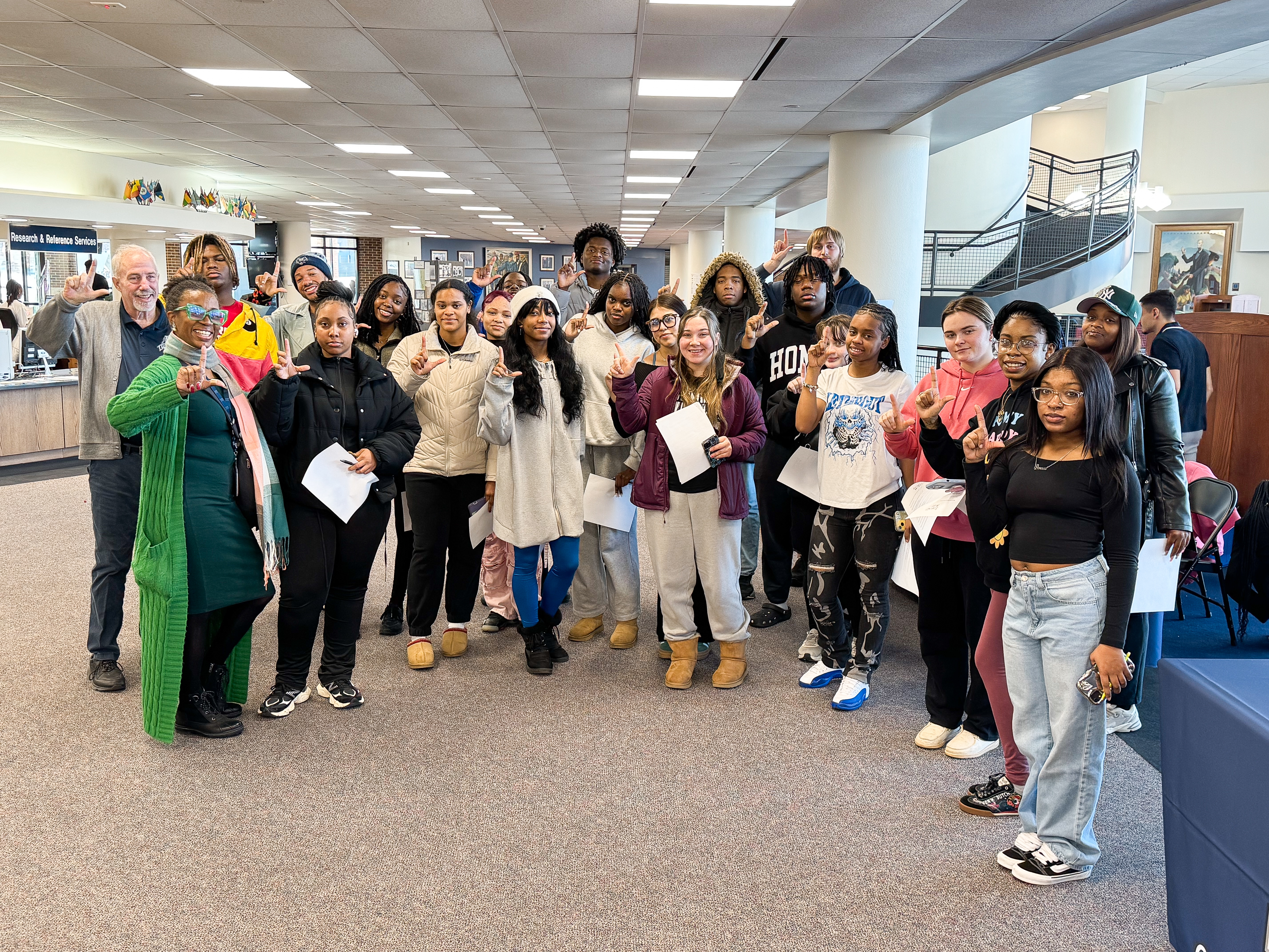 Students at the Lincoln University of Missouri winter 2025 career fair. 