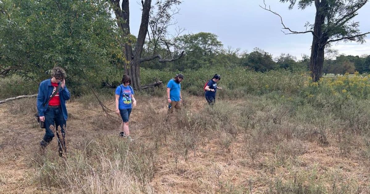  depiction of Lincoln University of Missouri students participated in an archaeological survey at the Don Carlos Historical Archaeological Site.