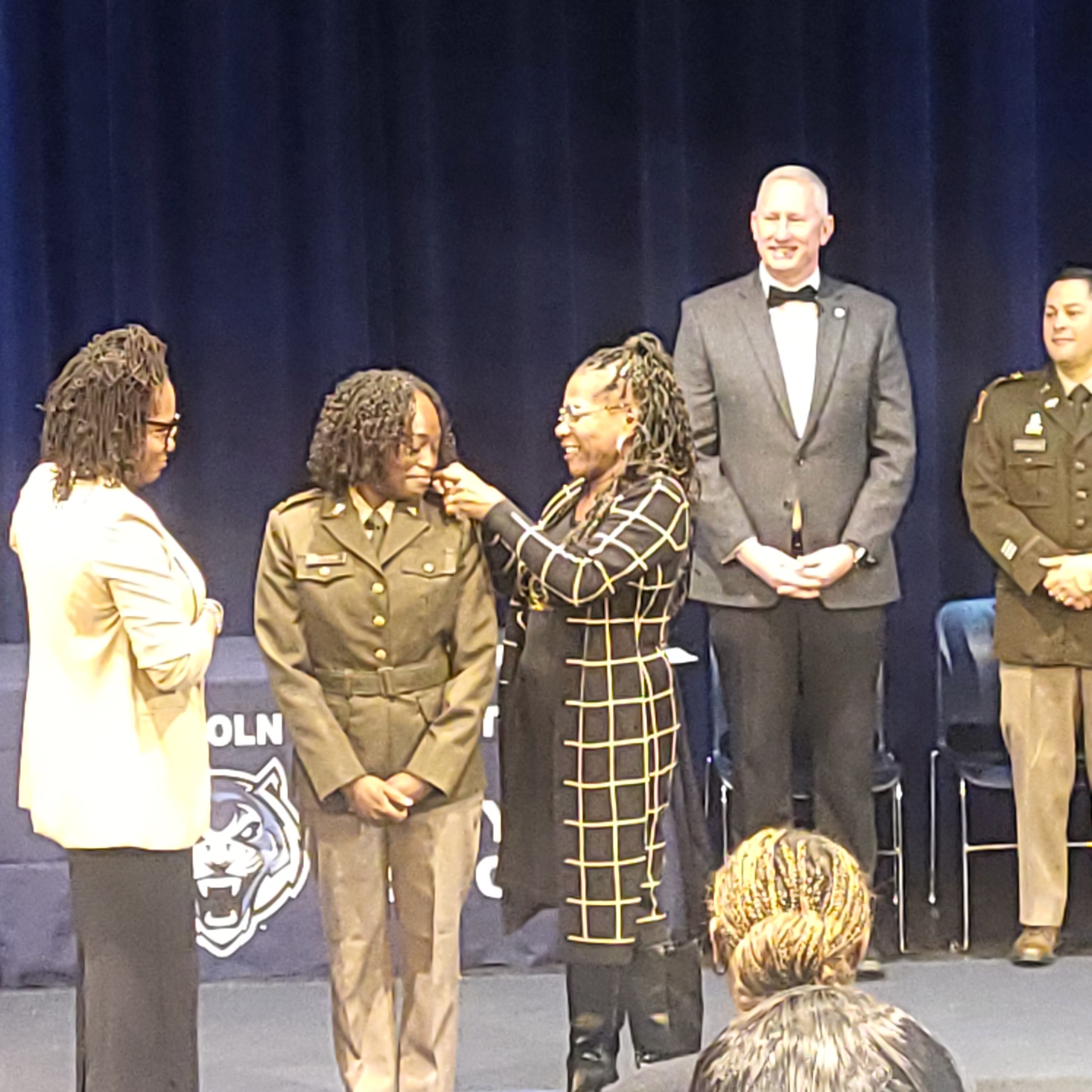 Cadet Kiana Mayer is officially pinned as a second lieutenant. 