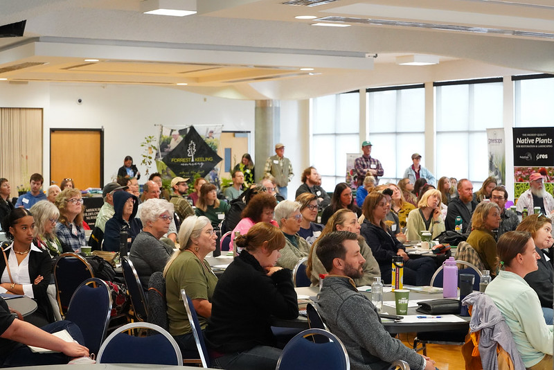 Audience members gather in Lincoln University’s Scruggs University Center for the 2024 Grow Native! Professional Member Conference, connecting over the shared mission of advancing native plant conservation and sustainable practices.