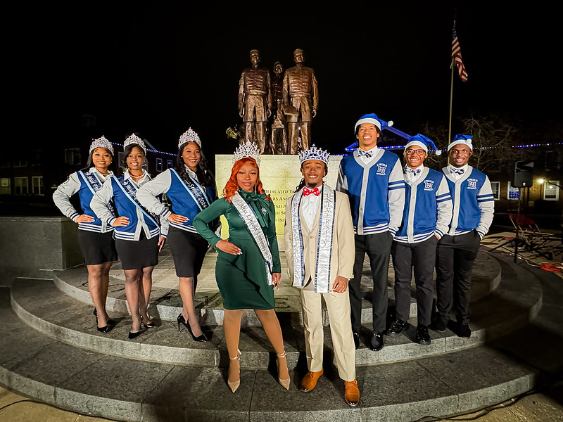 Lincoln University royalty poses during the 2024 Holiday Extravaganza.