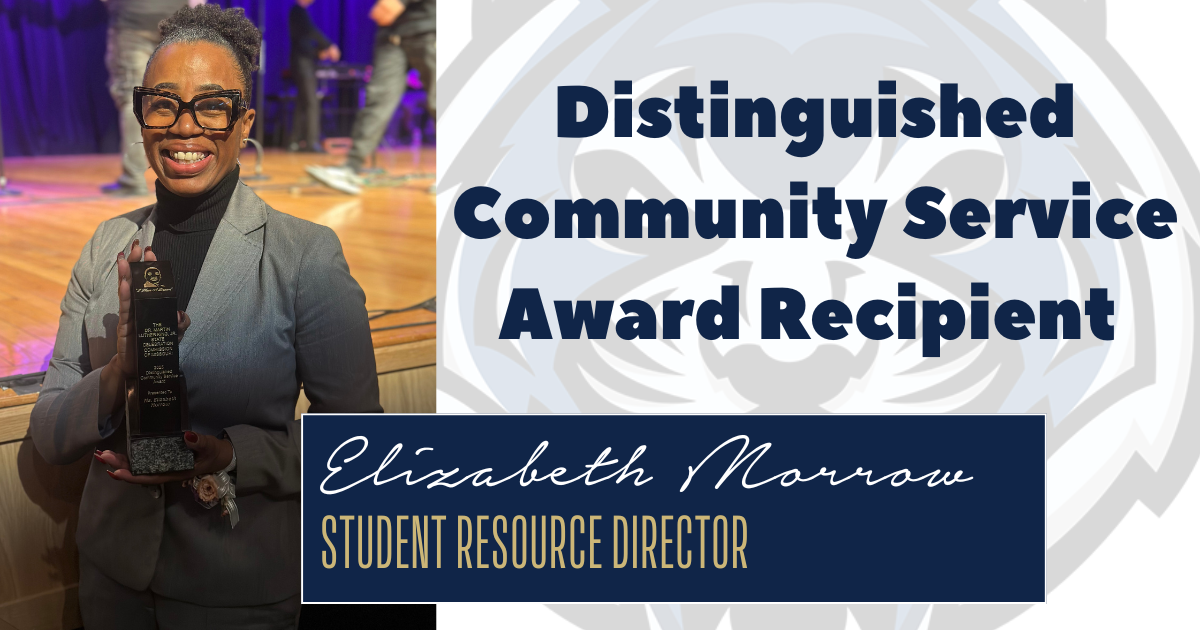 Elizabeth Morrow, Lincoln University of Missouri student resource director, received the Distinguished Community Service Award at the 39th annual Dr. Martin Luther King Jr. Statewide Celebration. 