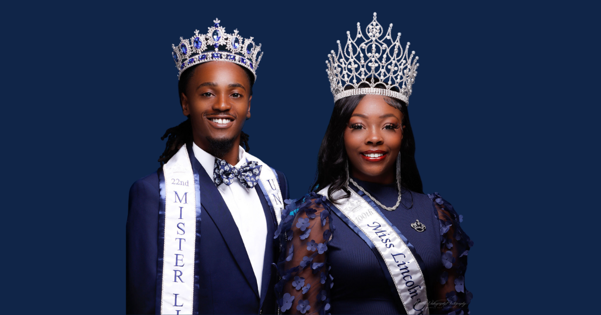 The 22nd Mister Lincoln University, Jesse Canamore, and the 100th Miss Lincoln University, Yessnia Austin Dixon. 